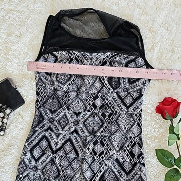 Women's Mini Cocktail Dress Size 4 Black White Office Evening Bodycon Classic - Picture 10 of 14